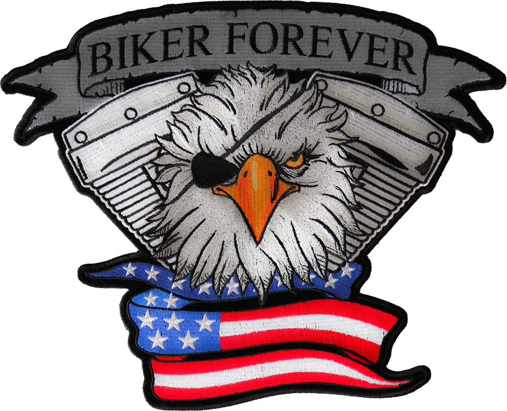 Biker Forever Eye Patch Eagle Patch - 12x10 inch - PL6941