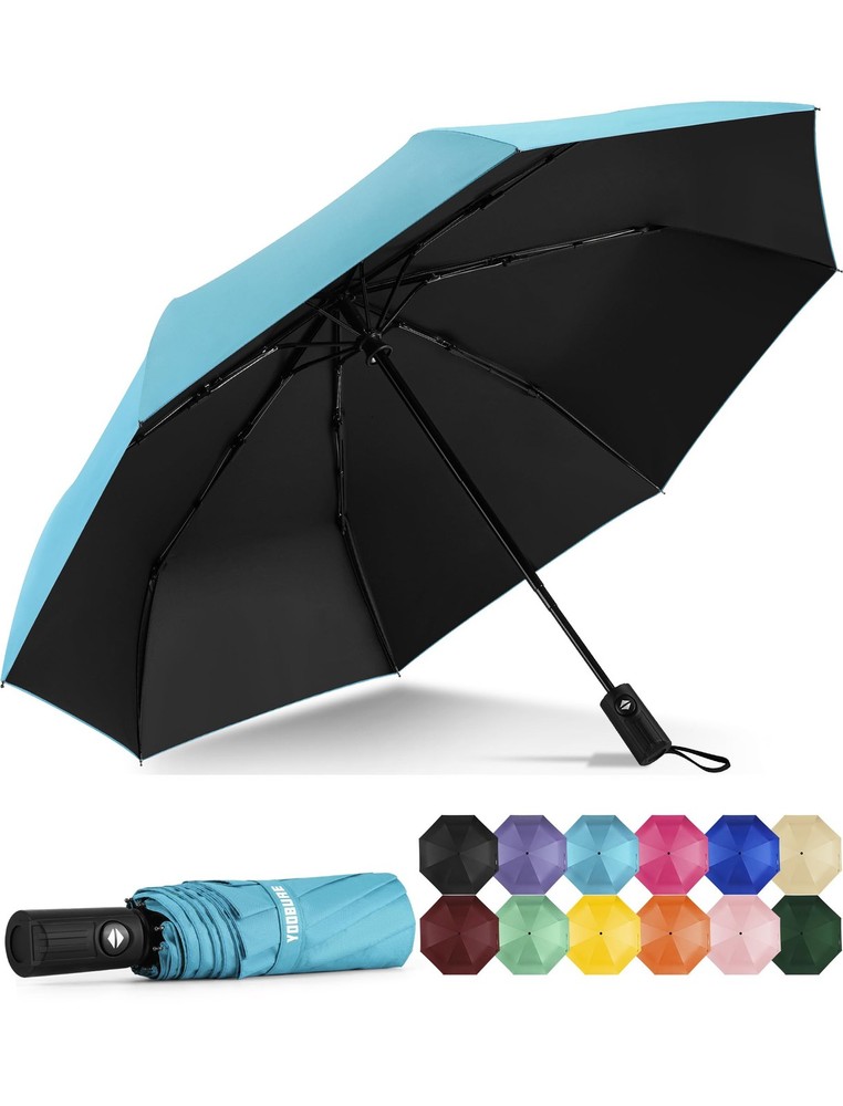 Travel Umbrella Windproof Compact Automatic Wind Resistant Folding Lightweight