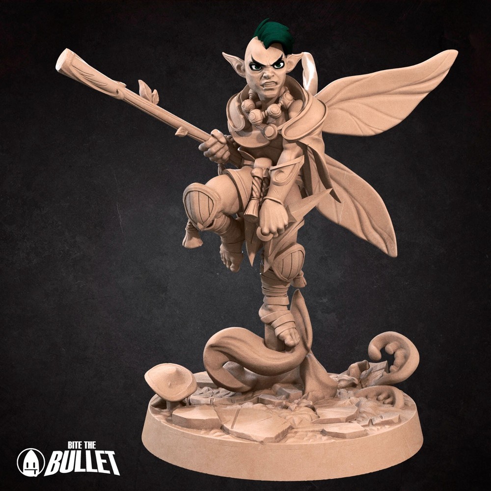 Pixie Fairy Monk Fighter Staff Ninja - Bite the Bullet - Dungeons and Dragons