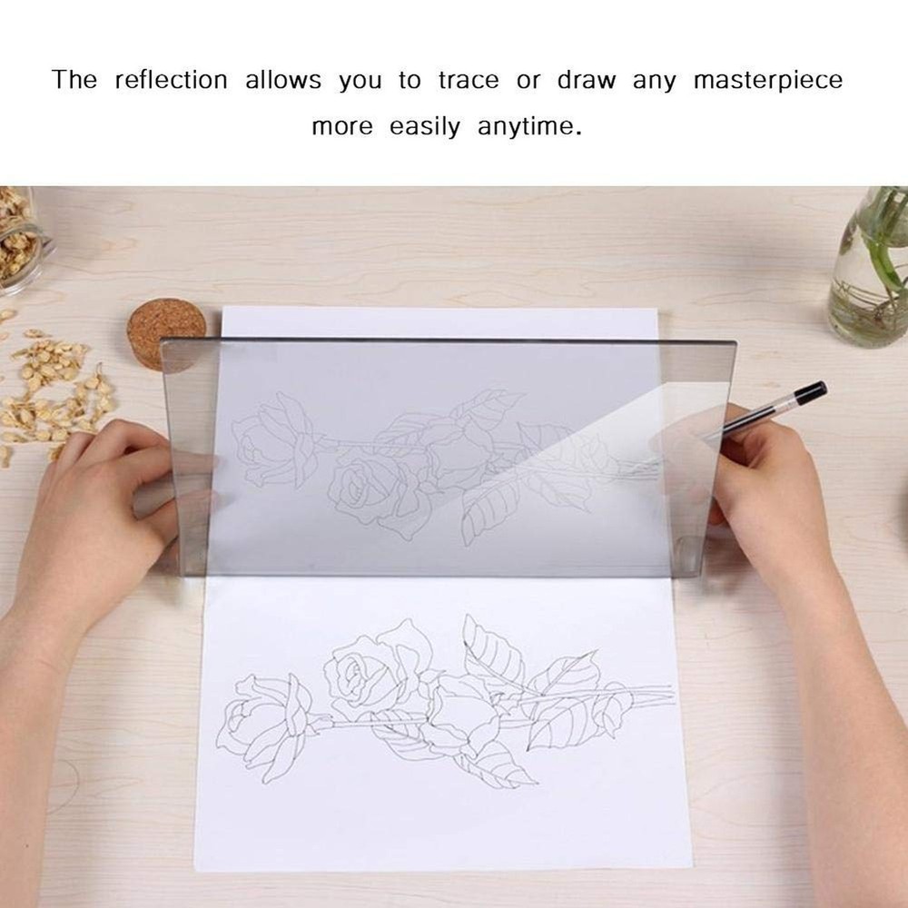 Portable Tracing Board Stencil Board Light Box Copy Mirror Drawing Reflection...