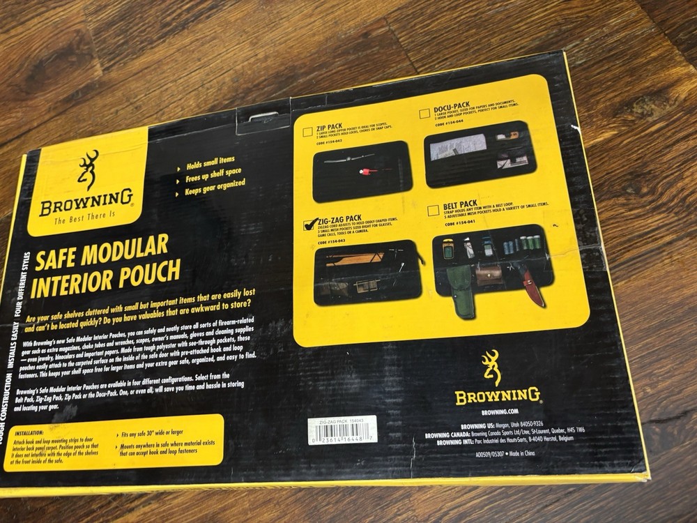 BROWNING Safe Modular Interior Pouch ZIG-ZAG PACK 154-043 NEW