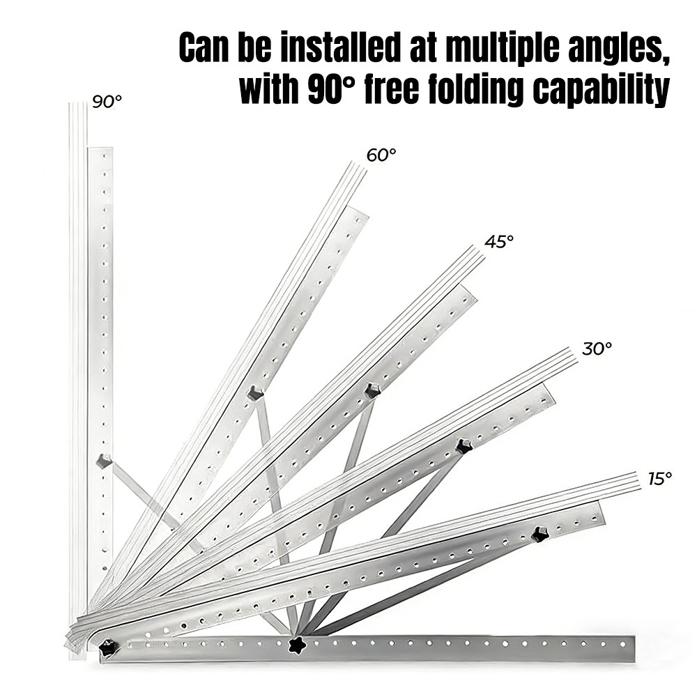 2PCS Solar Panel RV Tilt Mounting Rack Bracket Adjustable Rooftop Flat Surface