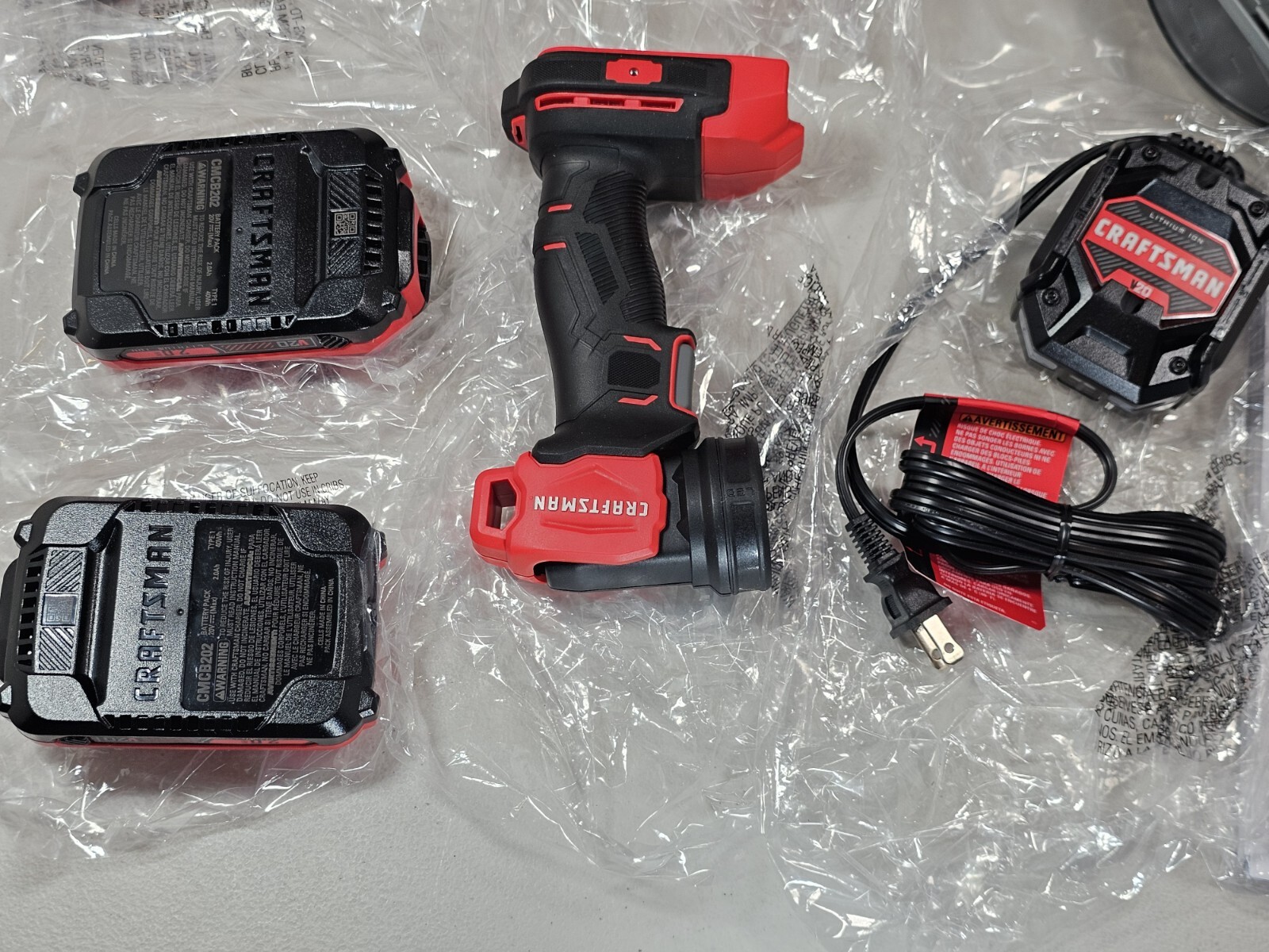 Craftsman CMCK401D2 V20 Li-Ion 4 Tool Combo Kit + (2) 2.0 AH Battery Cordless