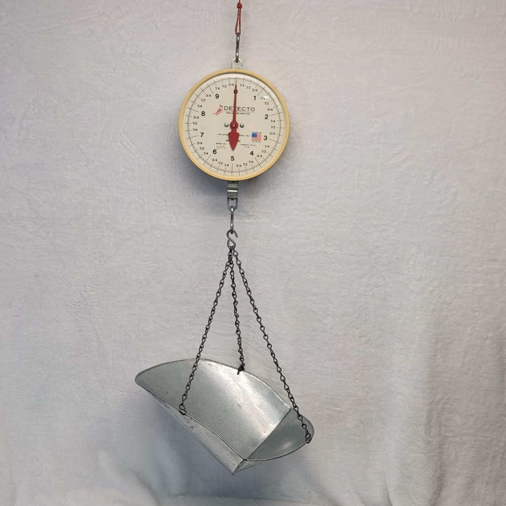 Detecto MCS-20DF Hanging Double Face Dial Scale 20 lb. Capacity With Scoop