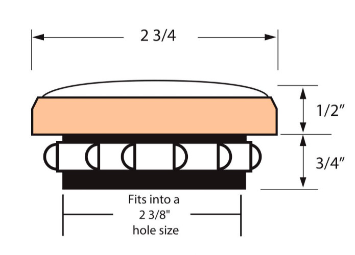 2-3/4" Hygrometer W70GHI for Mounting, Moisture Reader, Ivory Face