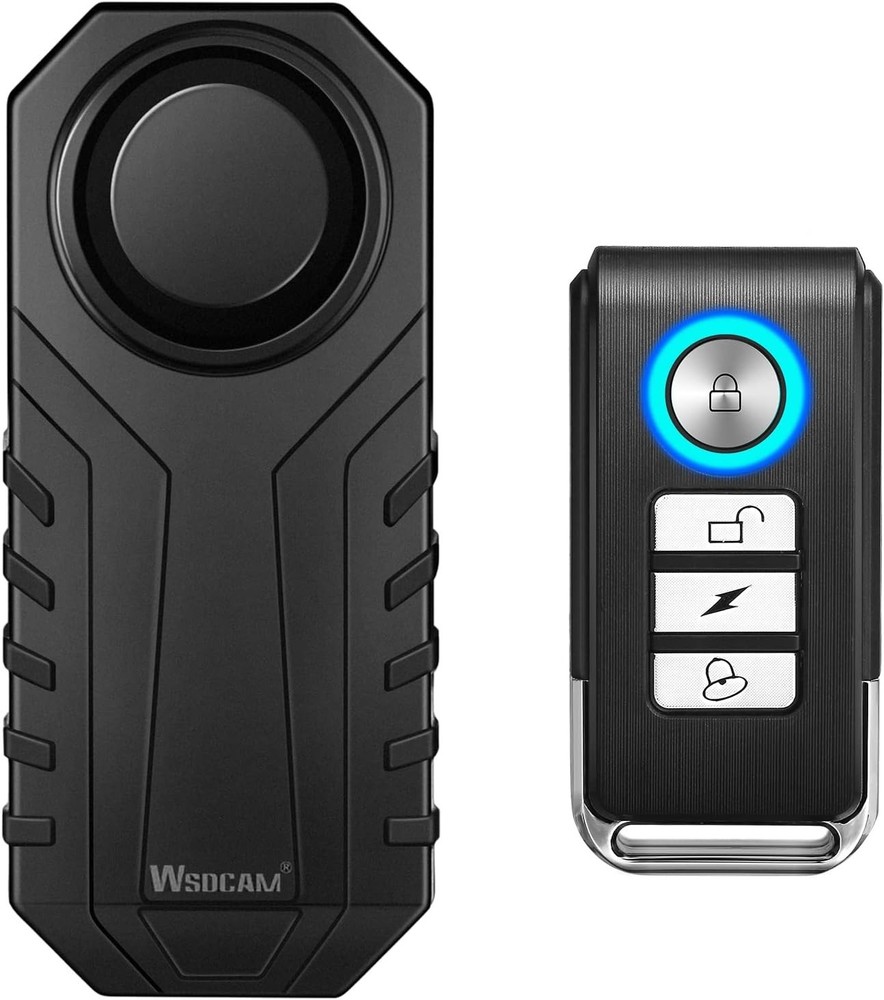 Wireless Vibration Sensor Alarm with Remote for Bikes & Scooters - 66ft Range