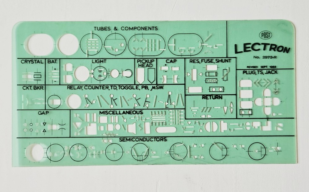 Vintage Lot 5 Electrical Electronics Templates, RAPIDESIGN LECTRON INFOSCOPE