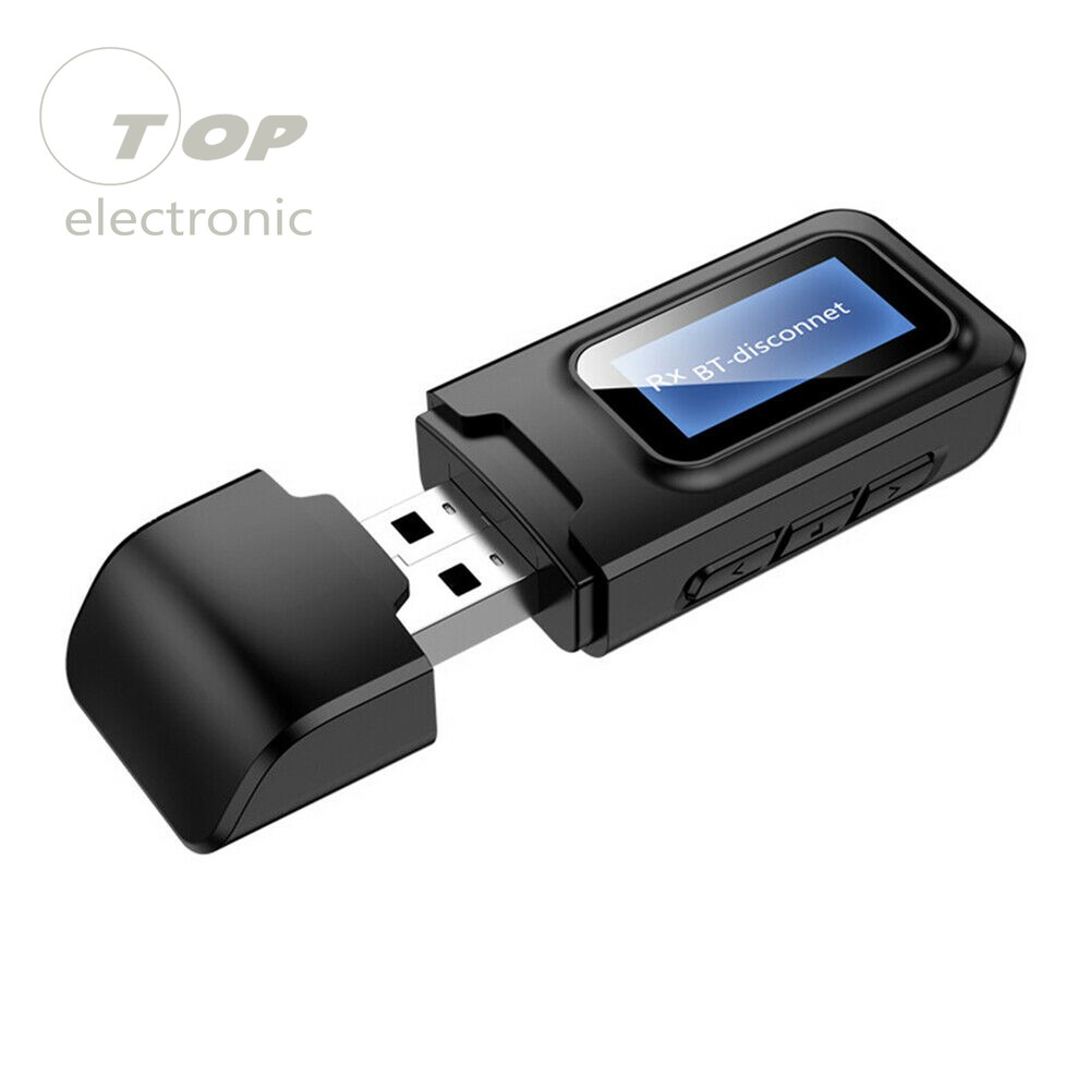 Bluetooth 5.0 Transmitter Receiver 2 IN 1 Wireless Audio 3.5mm USB Aux Adapter