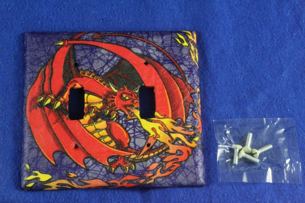 Fantasy Dragon Double Toggle Switchplate Cover.