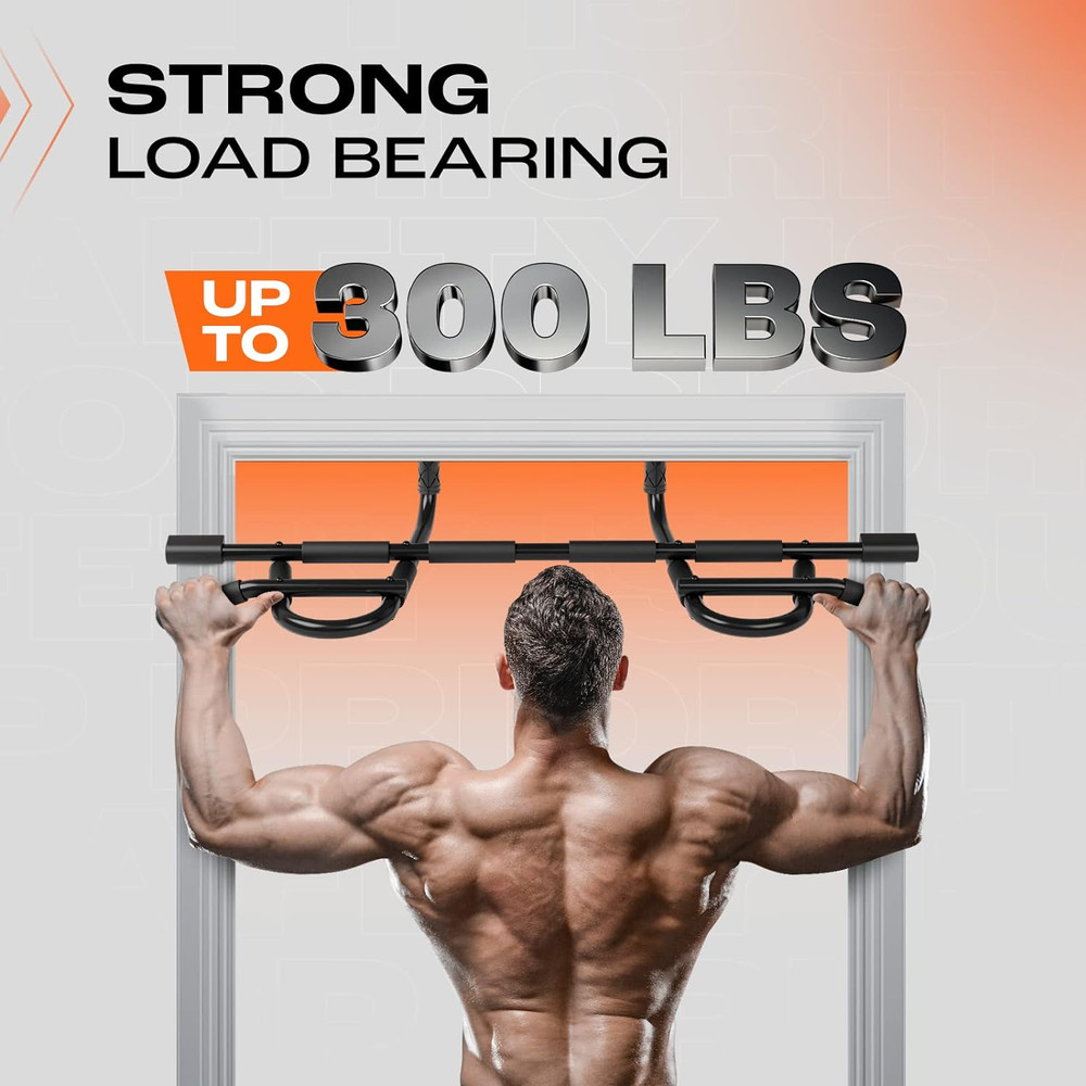 Heavy Duty Doorway Pull-Up Bar - Multi-Grip, Solid Bar Construction