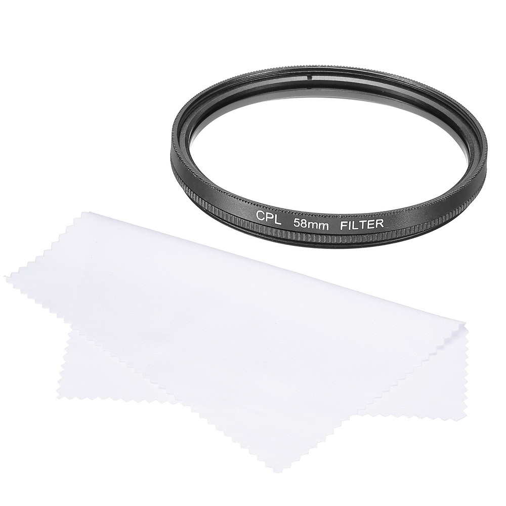 58mm Circular Polarizer Filter, Polarizing Filter with Cleaning Cloth