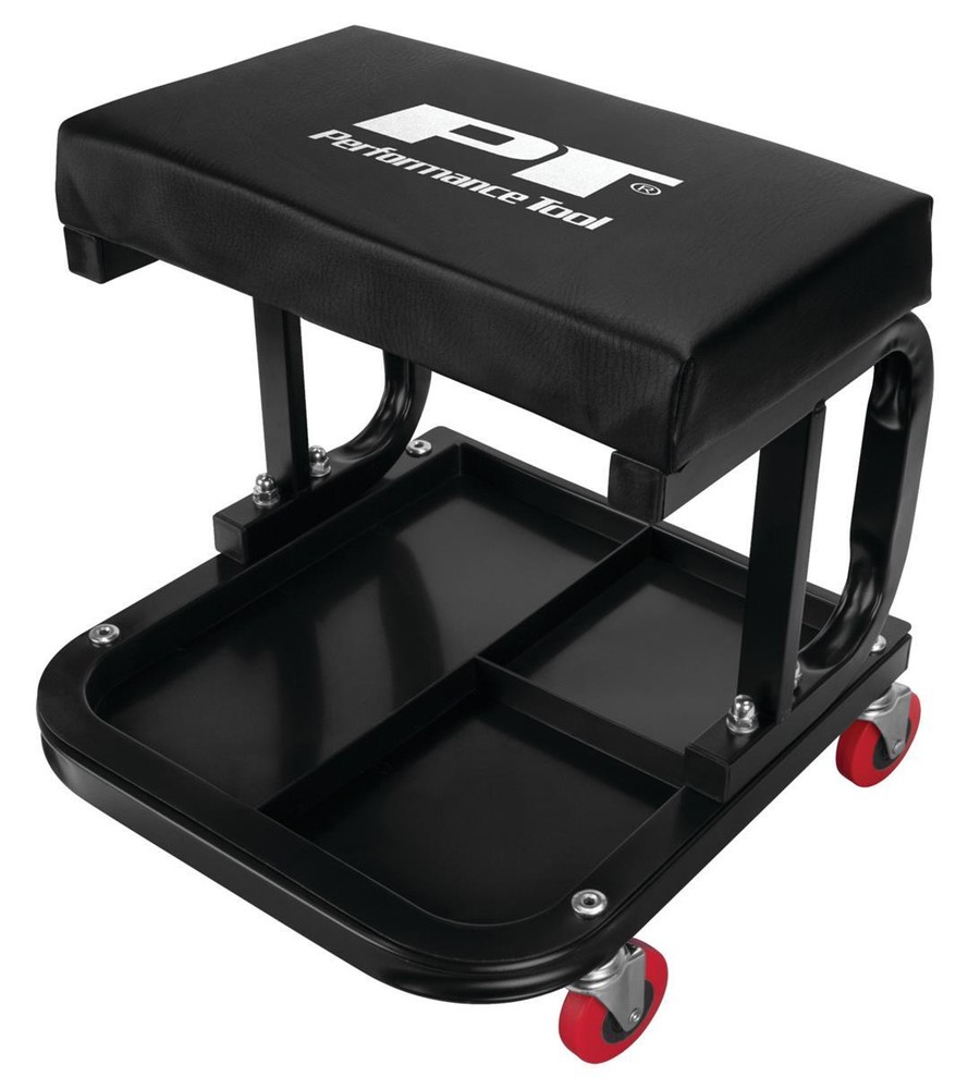 Performance Tool W85007 Mechanic Stool C-Frame 250 Pound Weight Capacity Black