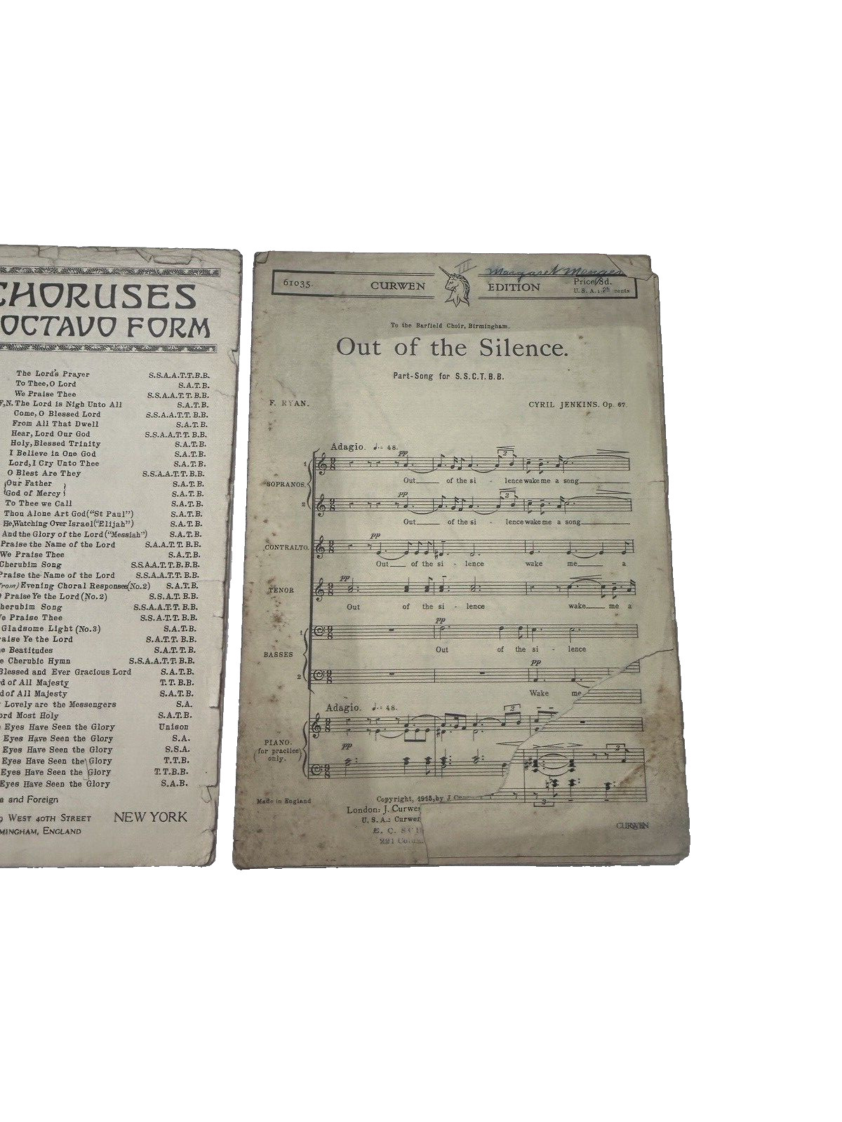 Vintage Sheet Music Choral Arrangements, Choirs Lot of 9