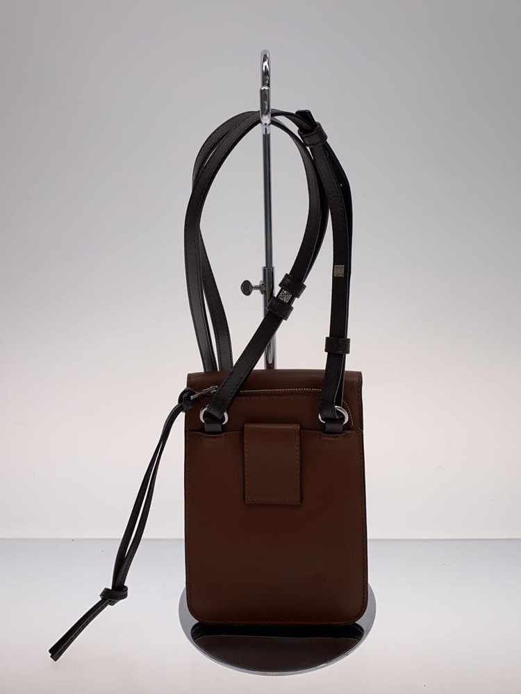 LOEWE shoulder bag leather Brown plain Used