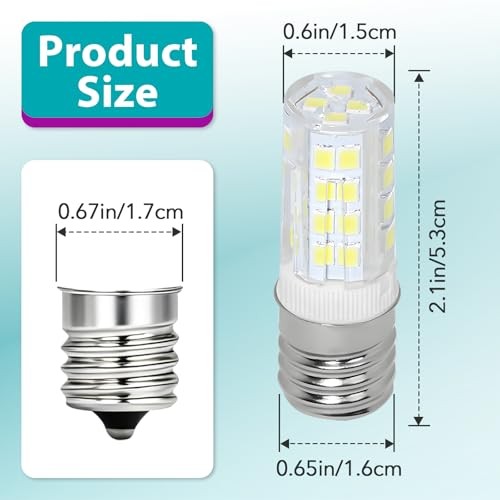 6 Pcs 5304517886 5W Refrigerator LED Bulbs, KEI D28A KEL2811 E17 Freezer Light