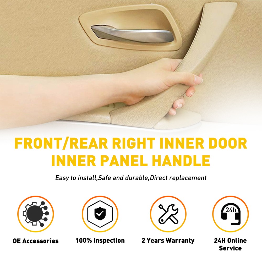 For BMW E90 328i Front Rear Right Inner Door Handle Passenger Pull Trim Cover EV