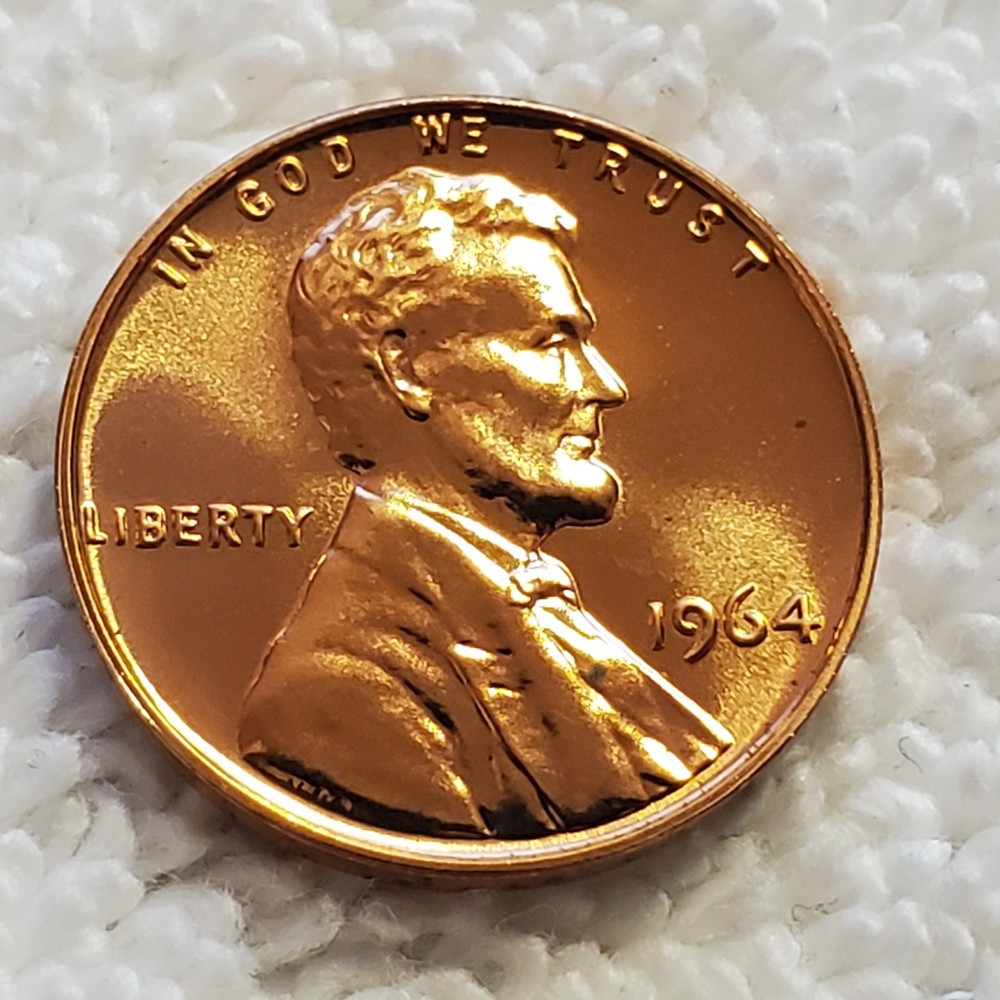 1964-P Proof Lincoln Memorial Cent, Red. 95% Copper
