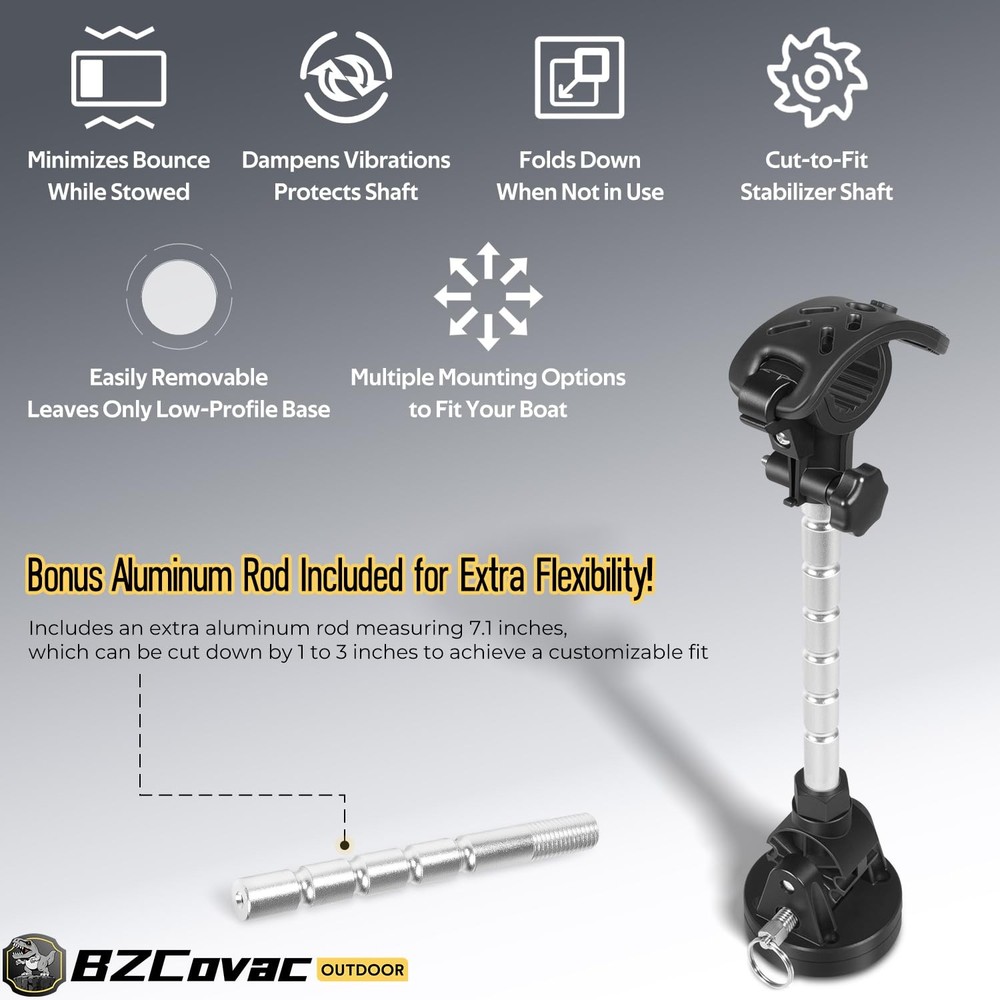 Electric Steer Trolling Motor Support Stabilizer Mount for Garmin, Compatible...