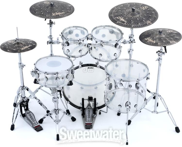DW Design Series Clear Acrylic 4-Piece Drum Shell Pack