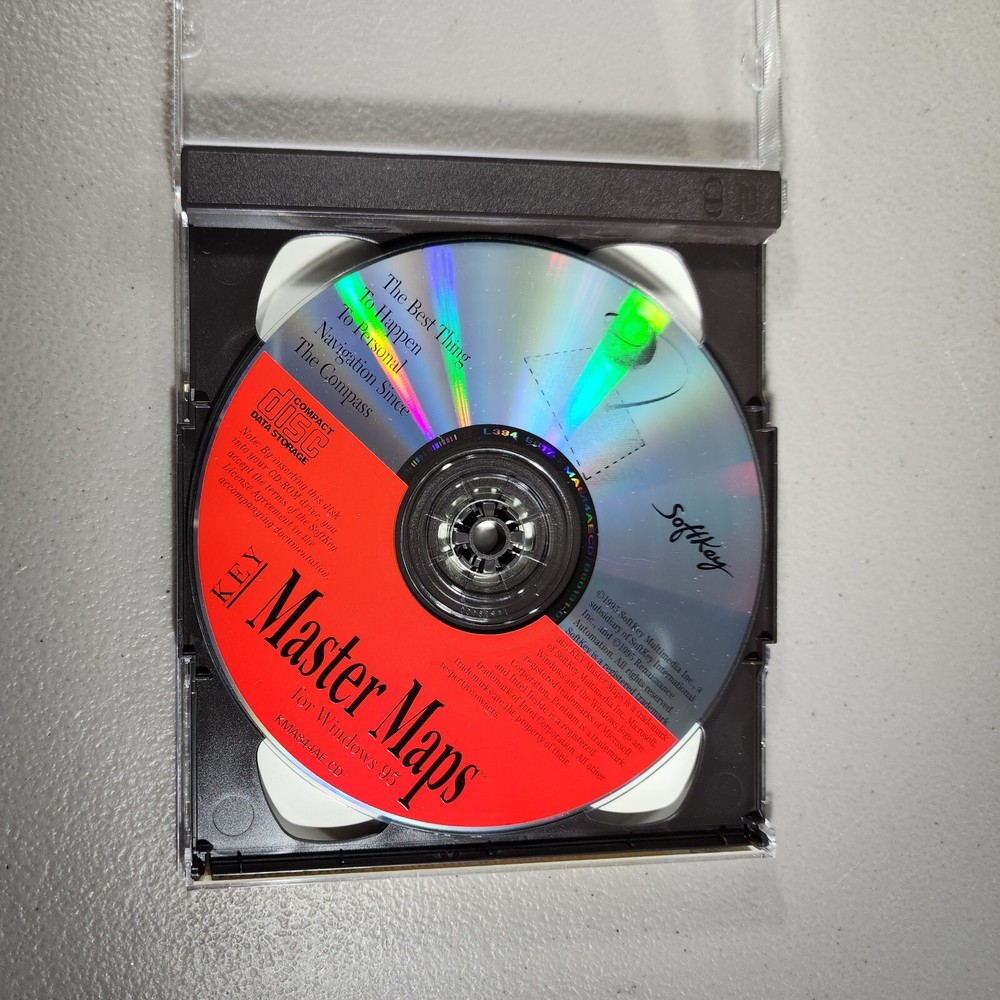 Softkey Key Master Maps Planning Travel & Creating Maps PC CD ROM WIN 95 2 CD