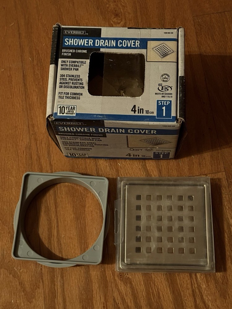 Everbilt Watershield Shower System 4 in Chrome Drain Grate