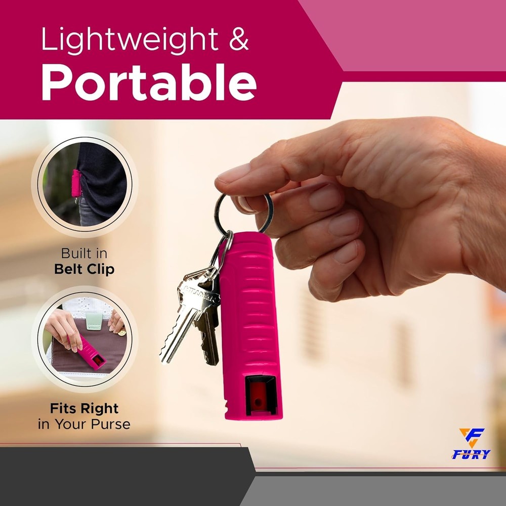 Ultra-Reliable Hardshell Pepper Spray - 12Ft Range, Quick Deploy & Colorful