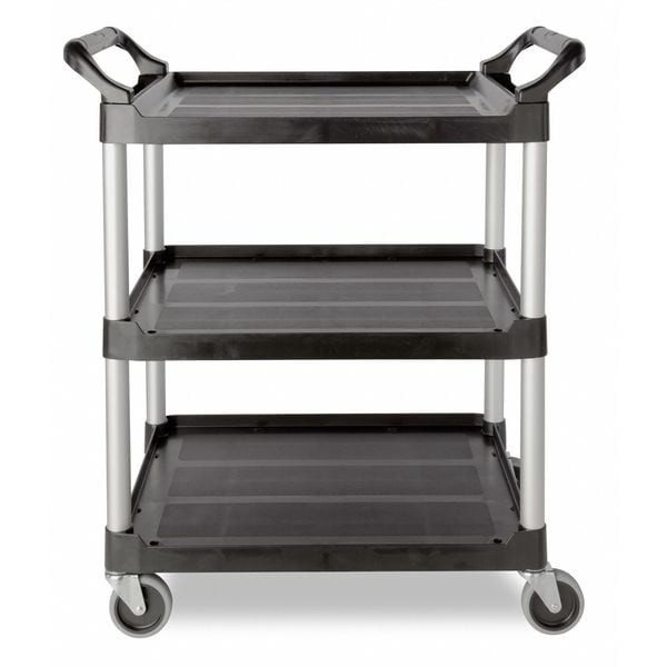 Rubbermaid Commercial Fg342488bla Dual-Handle Utility Cart With Lipped Plastic