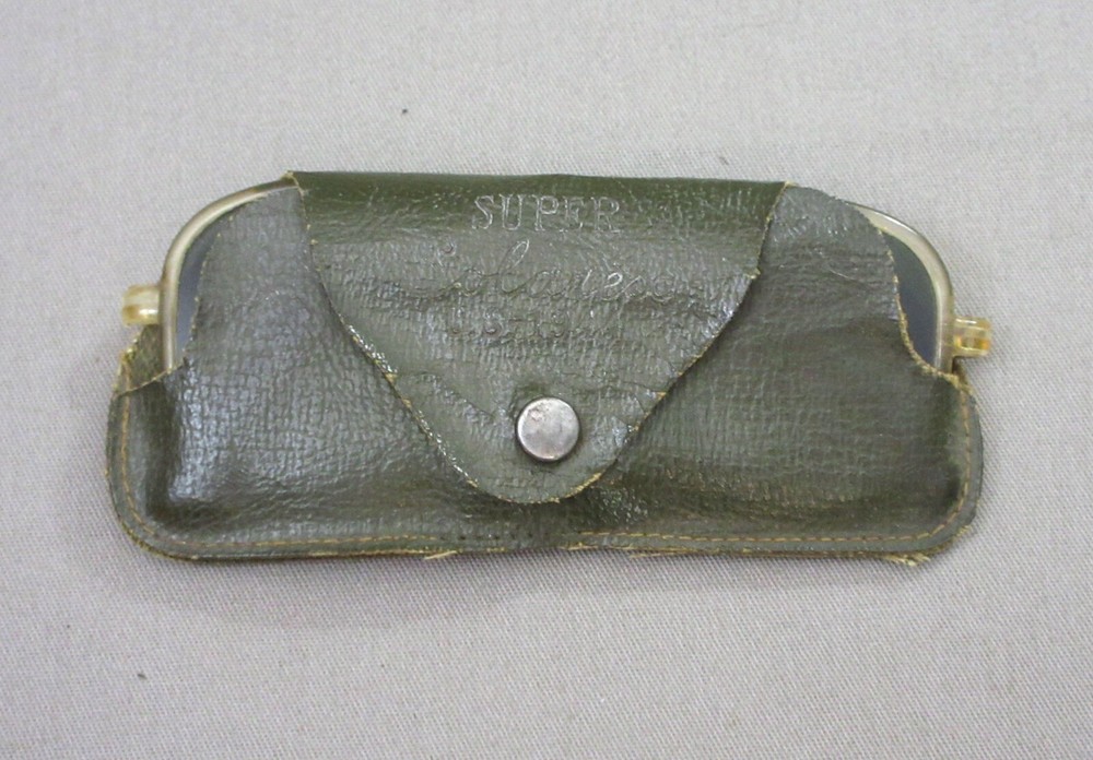 U.S. 1944 marked "Super Solareso" Sunglasses (broken) & Case