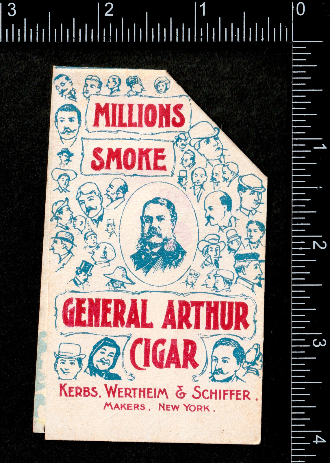 Gen. Arthur Cigar 1892 Pop-Up Spread Yourself Kicker Novelty Trade Card SR.T.gac