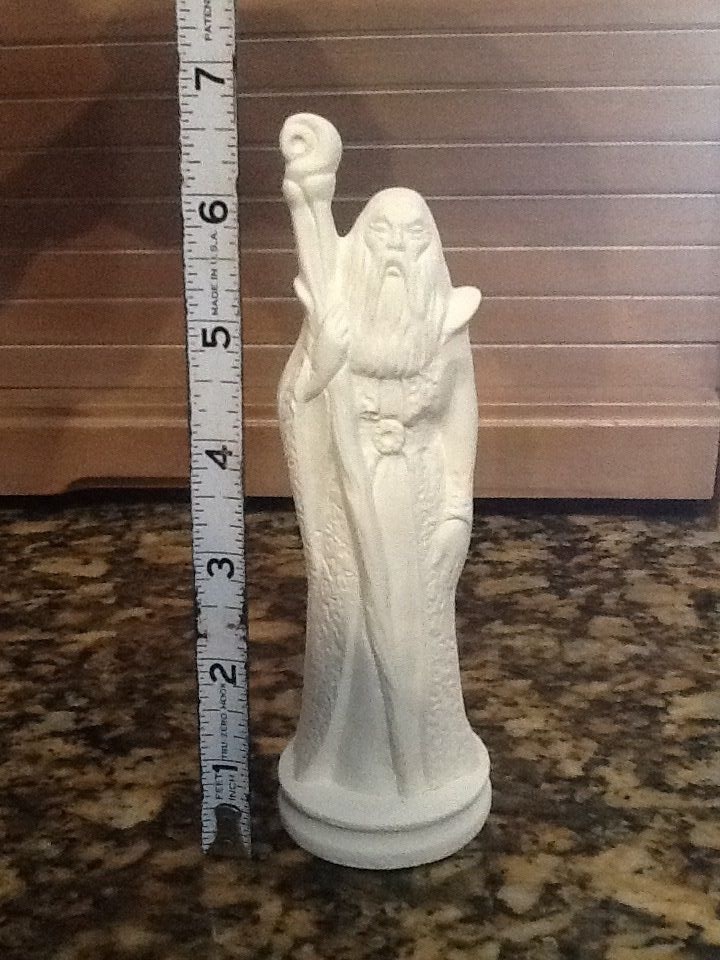 Ceramic Bisque Small wizard, replacement chess set U Paint, Ready to Paint