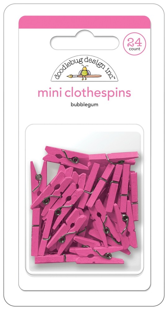 Doodlebug Mini Clothespins Add Dimension Projects Crafts Pendants Bubblegum Pink