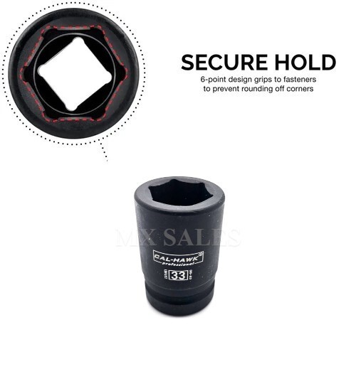 1" Drive 33mm Spindle Axle Nut Socket Deep 6 Point Socket