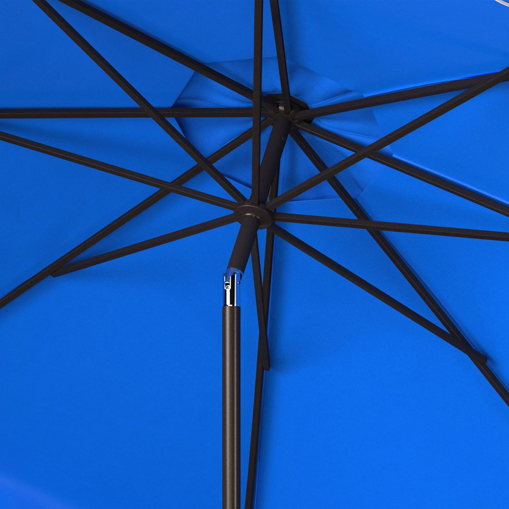 Venice Navy & White 9Ft Crank Outdoor Umbrella with Push Button Tilt