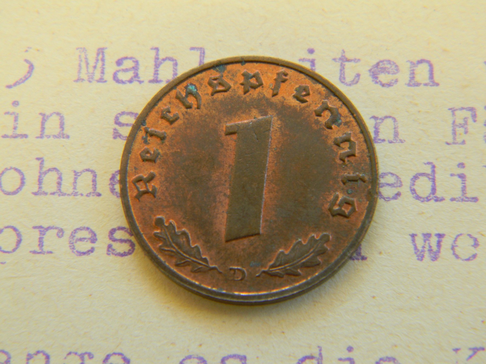 Rare Old Original WWII German War Coin WW2 Germany Military Army Collection Cent