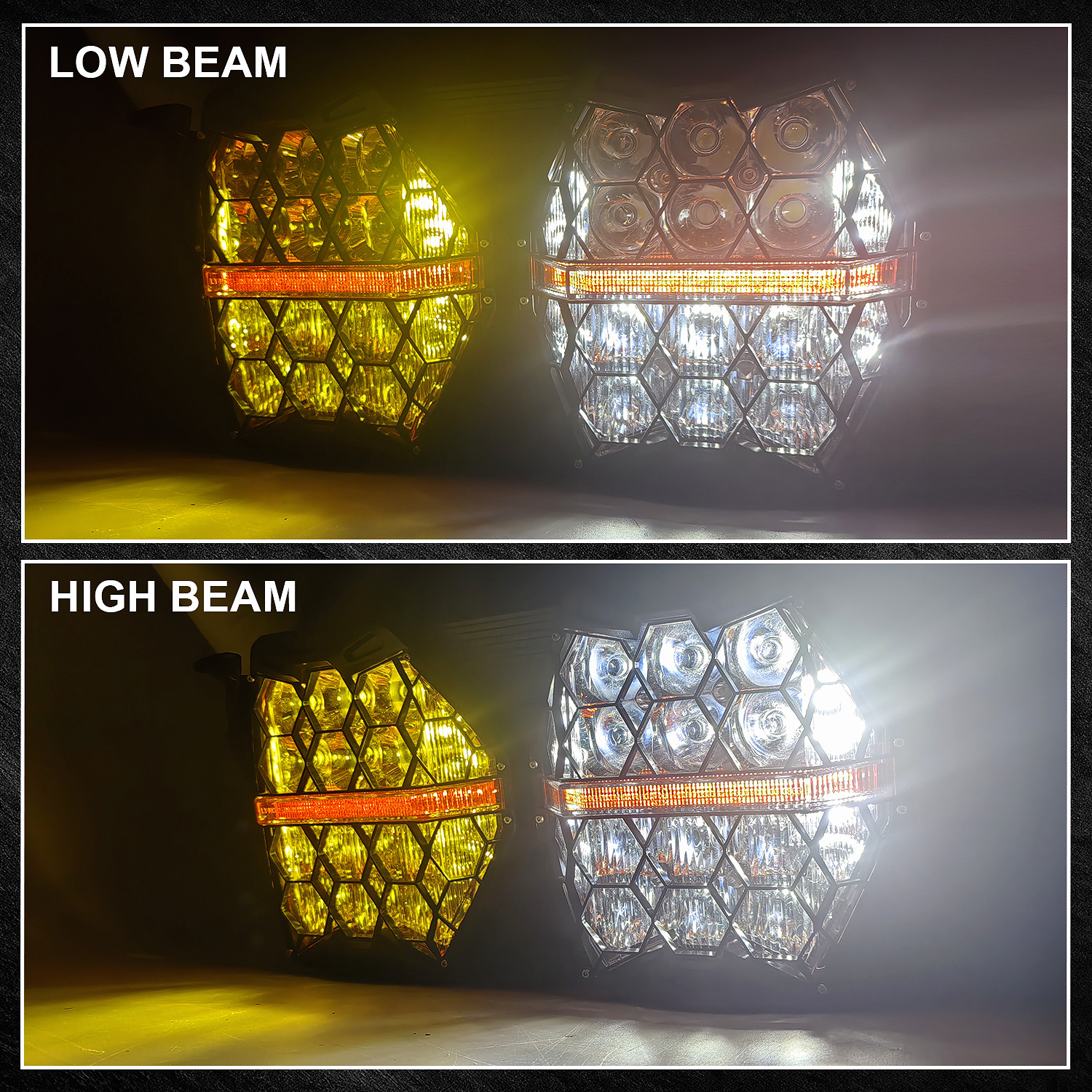 LED Dual Headlight w/ 2 Colors For Harley Touring Road Glide FLTRX FLTRXS 2015+