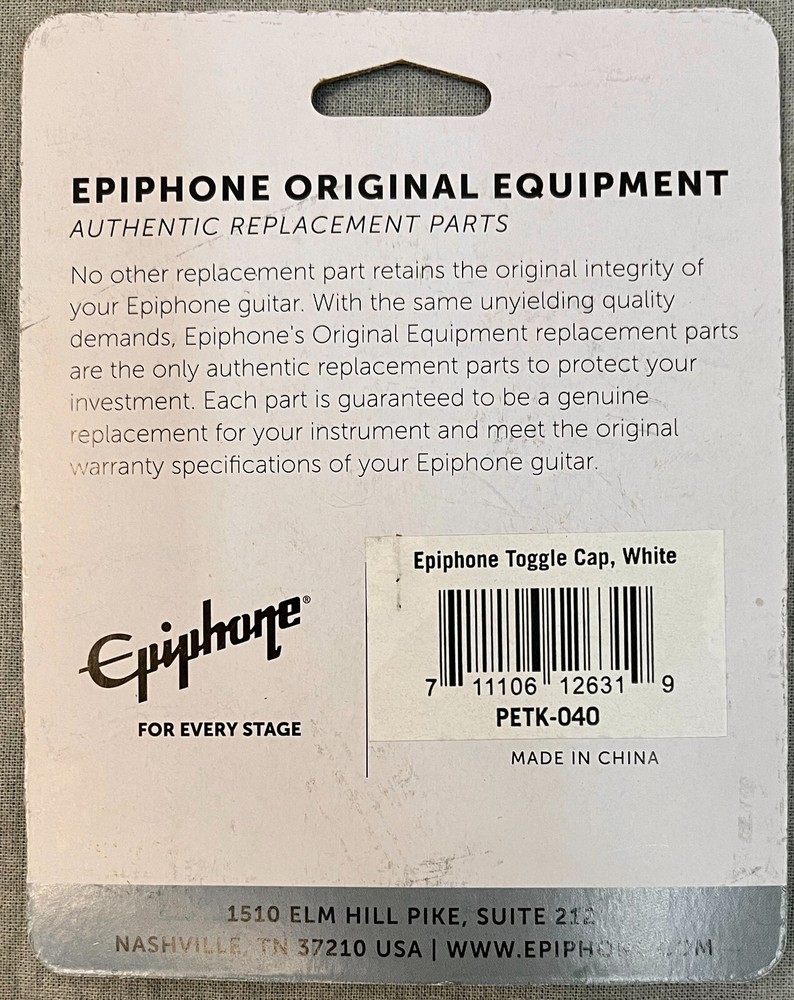 Epiphone PETK-040 Toggle Cap White