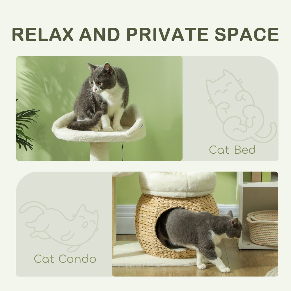 31" Cat Tree Tower with Scratching Posts, Cat Condo, Beds, Platform
