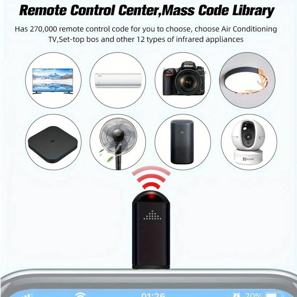 for iPhone 15 Pro Max/16 Max/16Pro/15Pro Mini Universal Remote Black