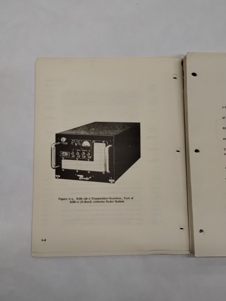 Bendix Airborne Radar System Type RDR-1B-1 Transmitter Receiver Instruction Book