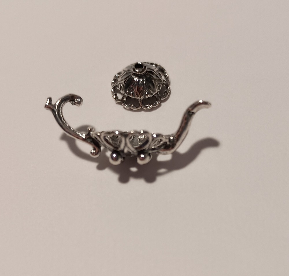 Sterling Silver Two-piece Teapot Bead Cap