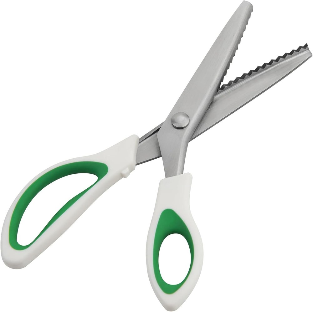 9" Ergonomic Pinking Shears - Precision Zig Zag Craft Scissors for All Fabrics