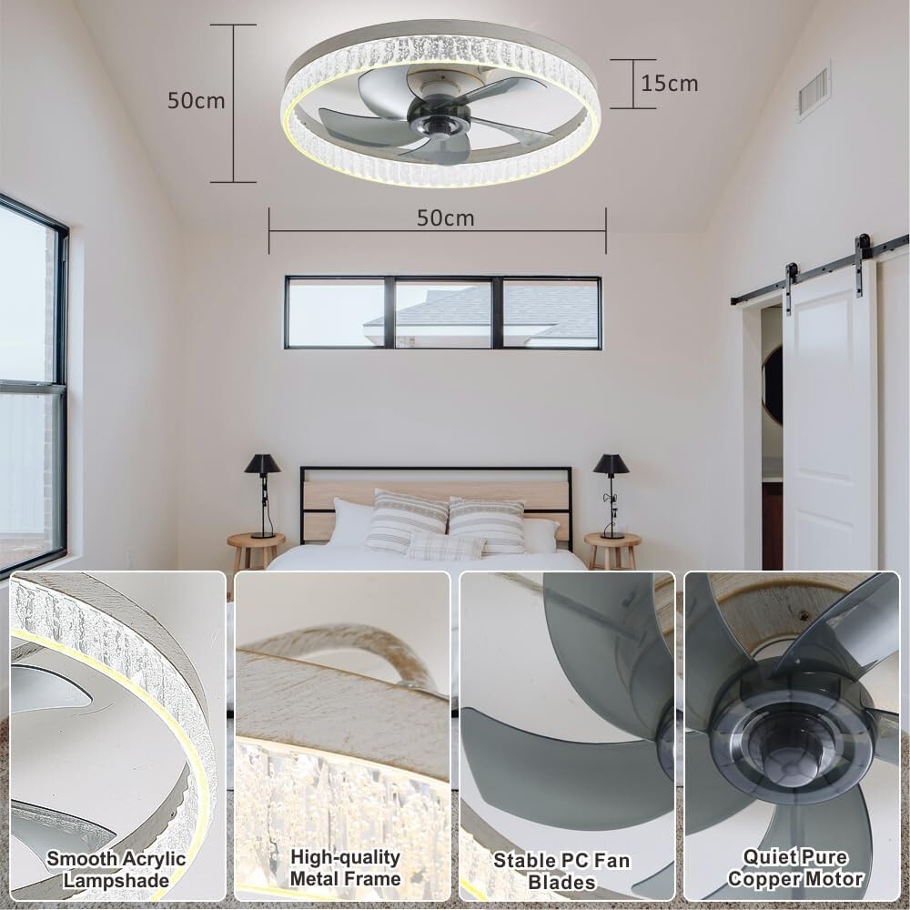 ZEFFO - Ceiling Fan with LED Lights