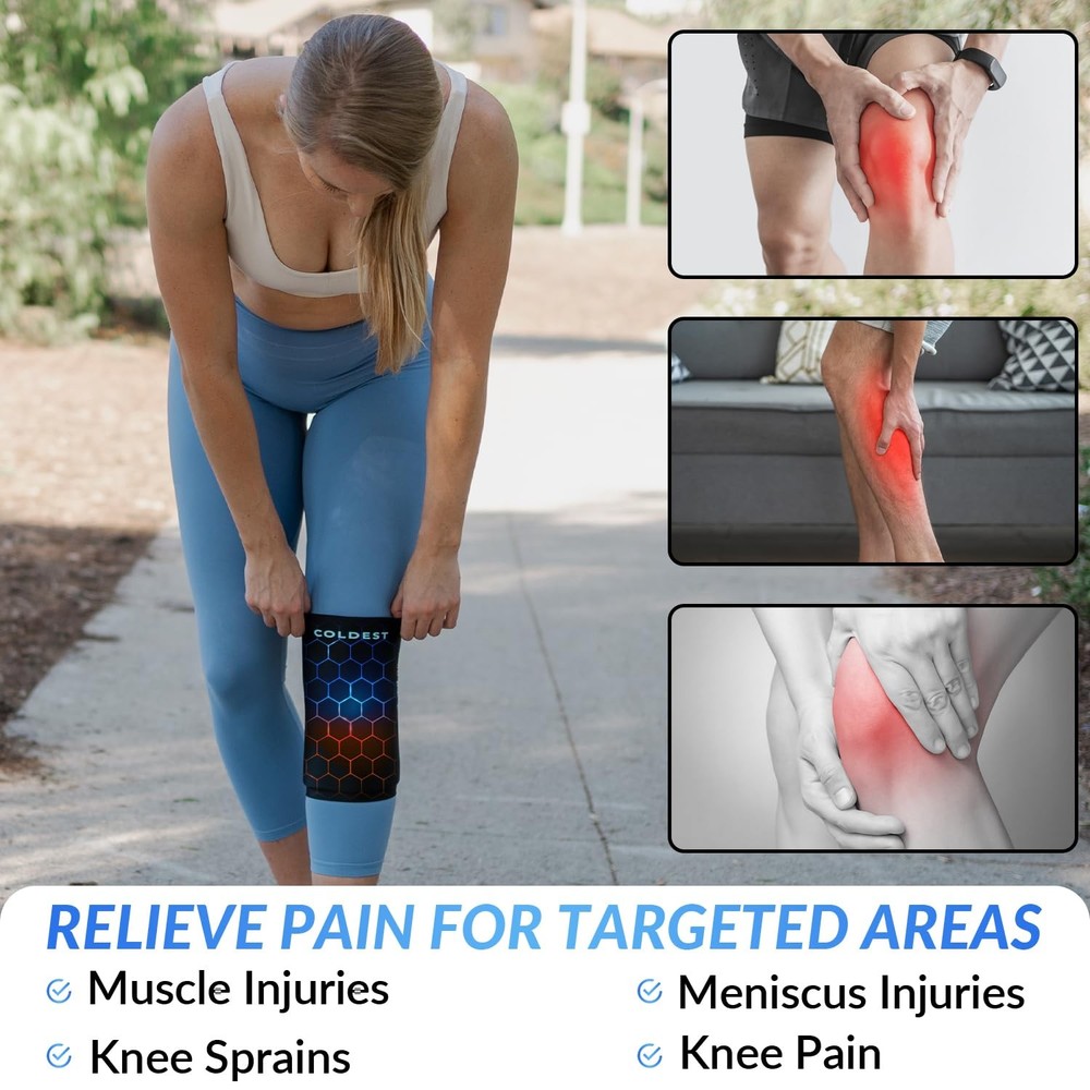 Coldest Knee Ice Pack 360 - Pain Relief Compression, Small, black