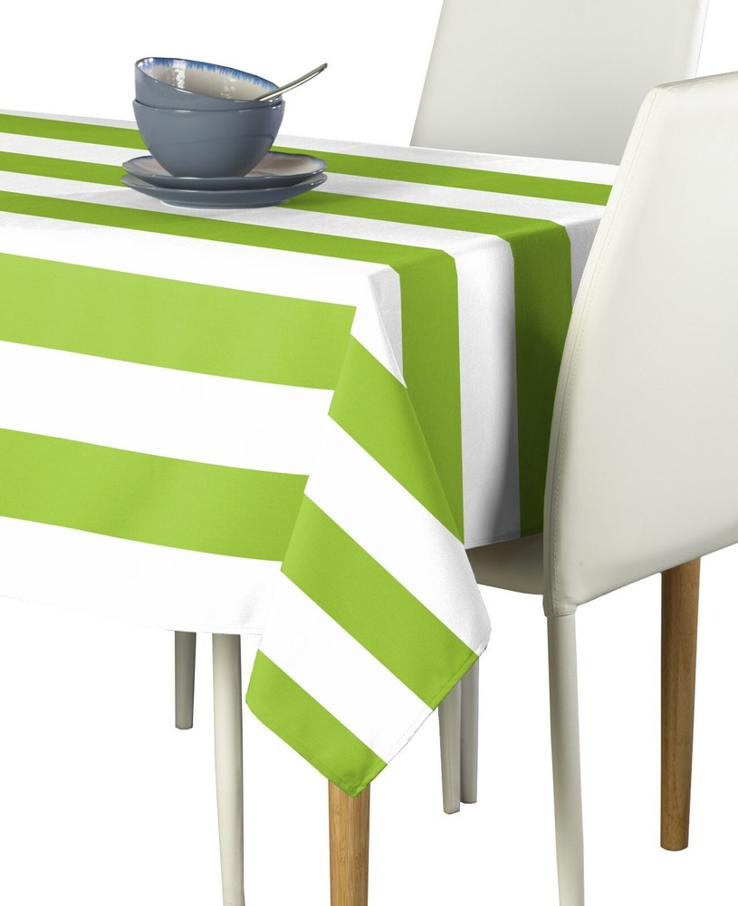 Lime & White Cabana Stripe Signature Tablecloth Assorted Sizes