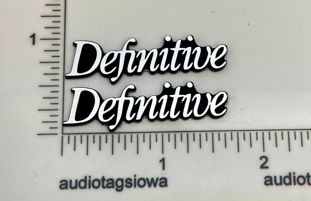 Definitive Technology Speaker Badge Logo Custom Pair Incised Silver/Black