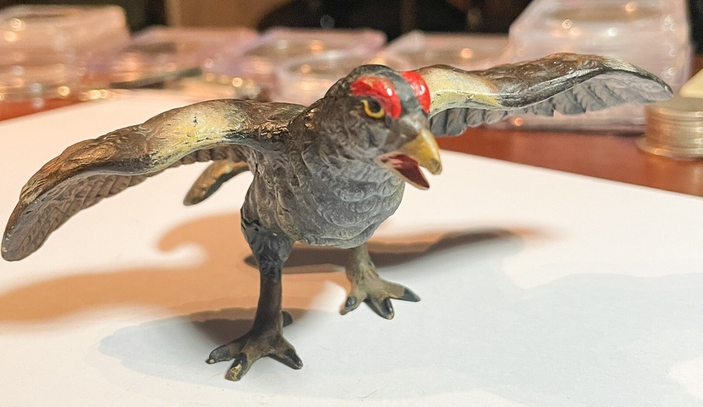 Rare Cold Painted Austrian Vienna Bronze Hawk Bird