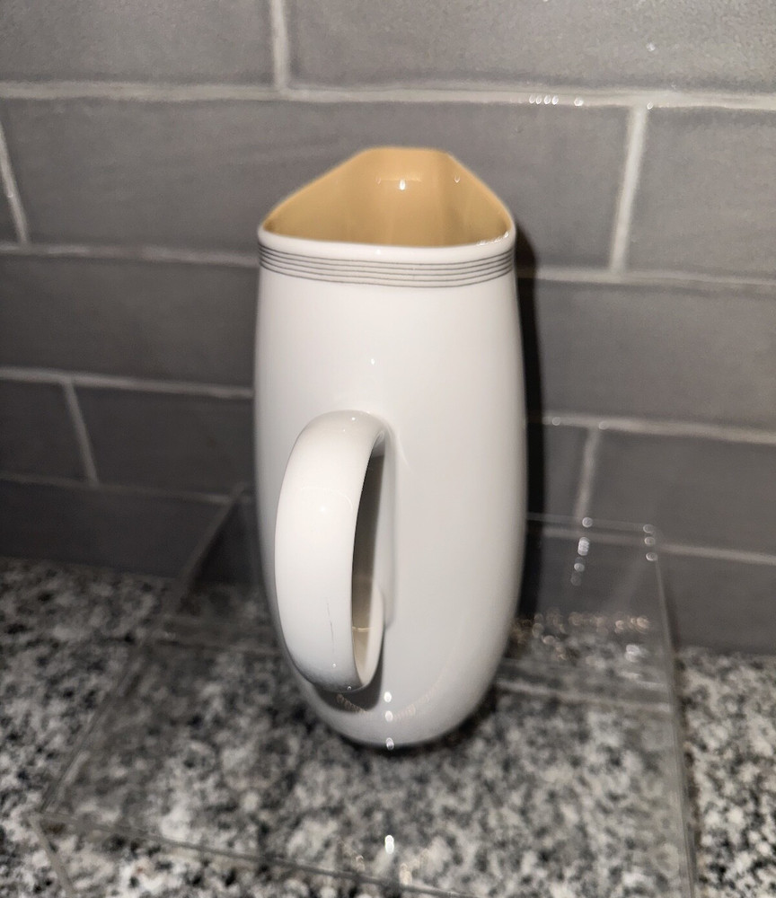 FRANCISCAN PITCHER, FAN TAN WHITESTONE