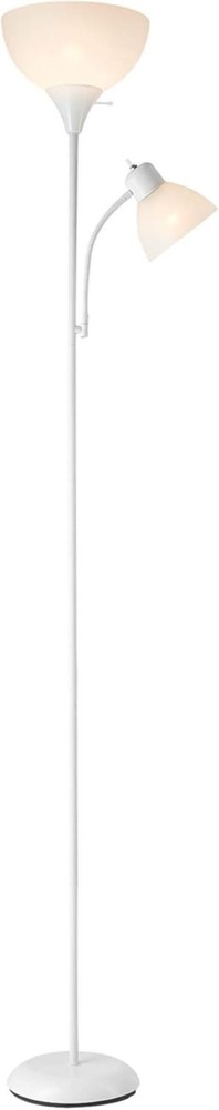Modern 72" Black Floor Lamp, Dual Torchiere & Reading Light, Space-Saving