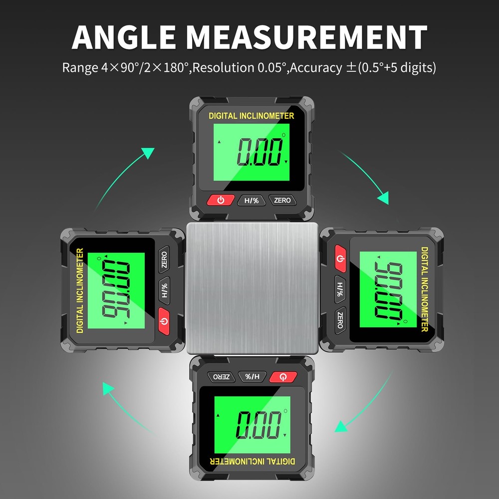 KELOTECH Digital Level Box Construction Protractor Range 4 × 90° Resolution 0...