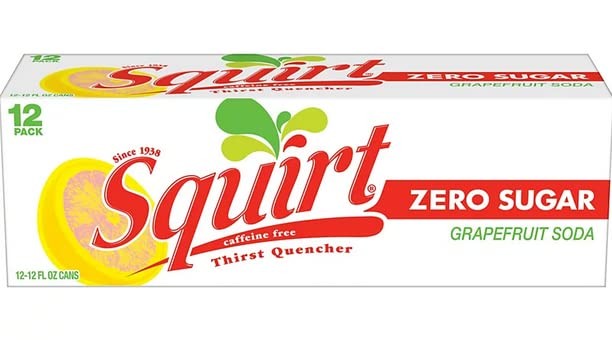 Squirt Grapefruit Original Zero Sugar Soda Soft Drink Cans - 3 Cases (36 Pack)